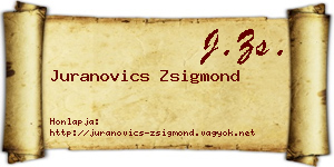 Juranovics Zsigmond névjegykártya